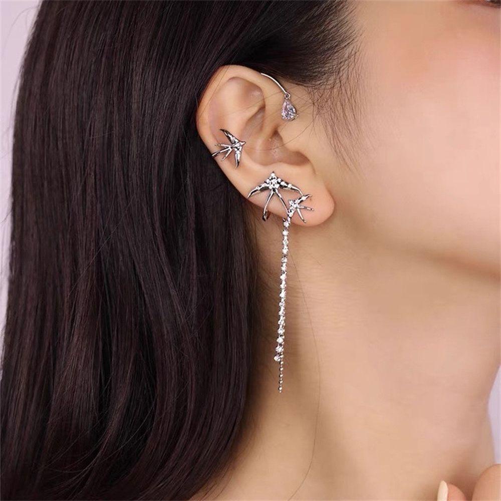 Bông Tai Dạng Kẹp Tua Rua Không Cần Lỗ Sang Trọng Cho Nữ MXMUSTY