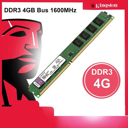 Ram PC Kingston 4GB DDR3 Bus 1600MHz - Bảo hành Chính Hãng - Pk Máy Tính