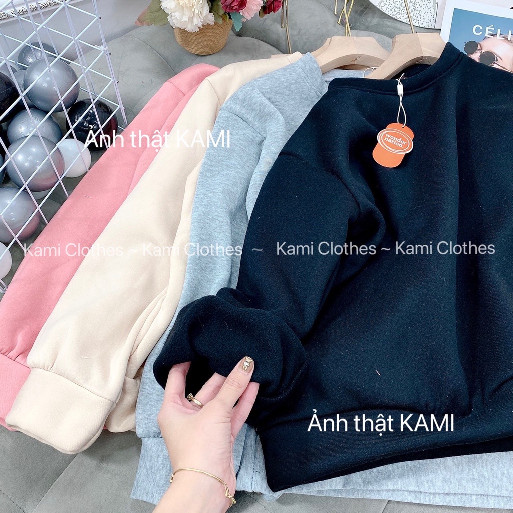 Set bộ nỉ dài tay trơn nam/nữ, set áo hoodie nỉ và quần jogger thu đông - KAMI Clothes