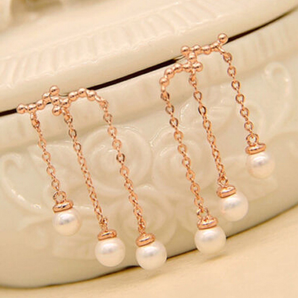 Đôi khuyên tai phong cách Hàn Quốc thời trang đính ngọc trai giả đẹp mắt cho nữ