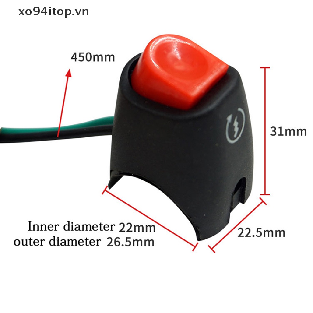 Xoitop Công Tắc Khởi Động Nút Bật / Tắt Gắn Tay Lái Xe Máy Địa Hình Thông Dụng