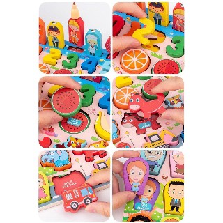 ❤️[DEAL SỐC]FREESHIP Bộ đồ chơi trí tuệ bằng gỗ 63 chi tiết câu cá, ghép số, ghép chữ,logic toán học. cho bé trai, bé