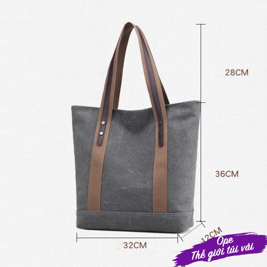 Túi tote canvas chất vải bố cao cấp, &lt;br&gt;túi tote vải có khoá kéo chắc chắn phù hợp đi làm, đi học