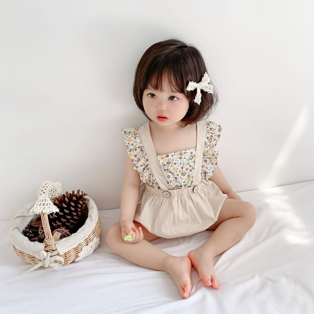 Đồ Áo Liền Quần In Hoa Cho Bé Mới Sinh