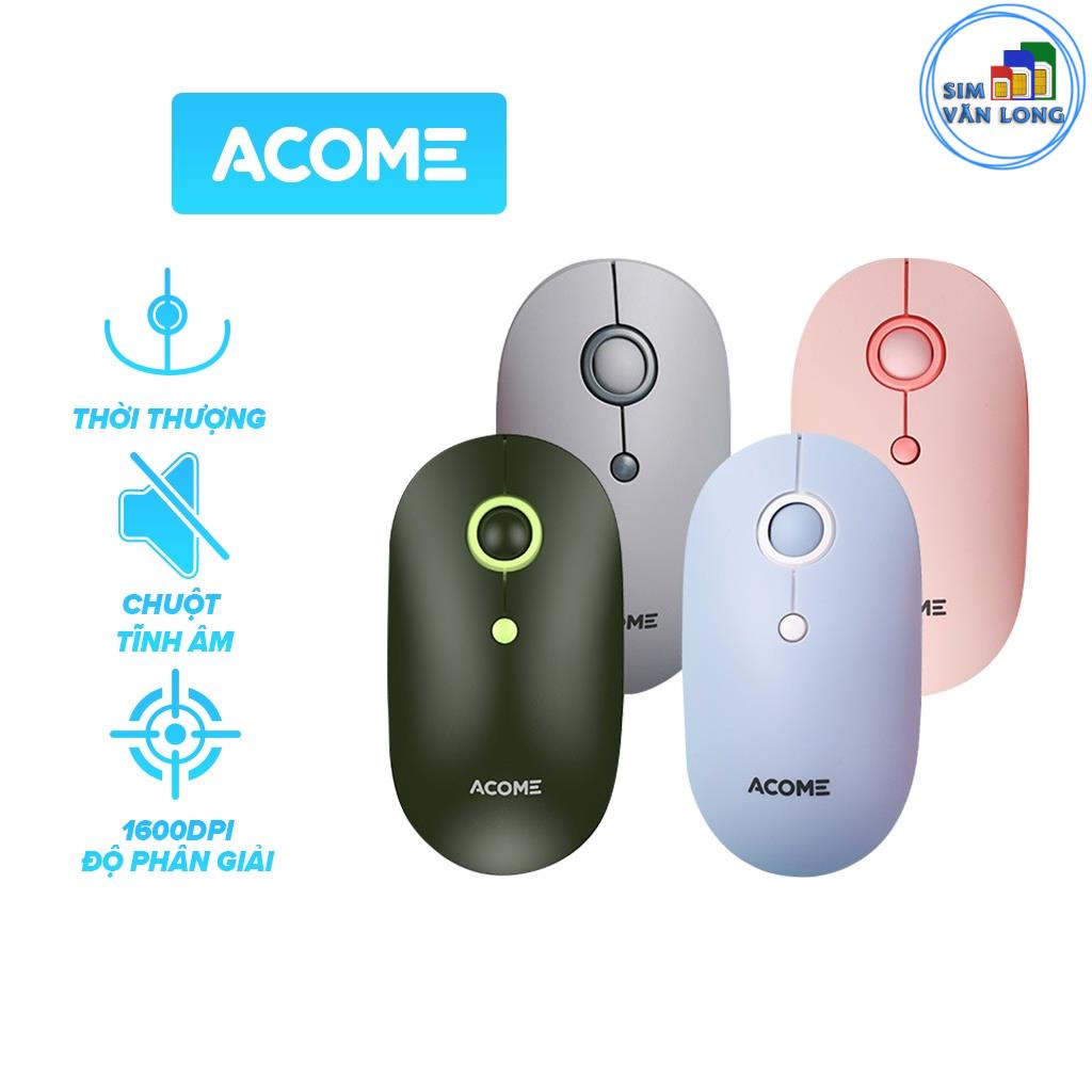 Chuột Không Dây ACOME AM300 2.4GHz Tĩnh Âm Không Gây Ồn Tặng Kèm Pin Kiểu Dáng Xinh Xắn - BẢO HÀNH 12 THÁNG _1