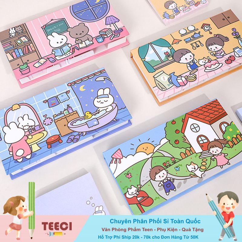 [Mã LIFEBOOK2 giảm 10% đơn 0Đ] &lt;Ảnh Thật Shop Chụp&gt; Bộ Sticky Giấy Note To Do List Ghi Chú 480 Tờ Sweet House Teeci590