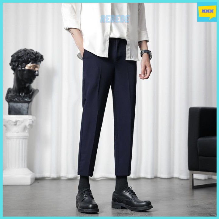 Quần ông rộng nam dáng suông vải tây âu, quần baggy unisex có 2 màu đen xám - Rebede | BigBuy360 - bigbuy360.vn