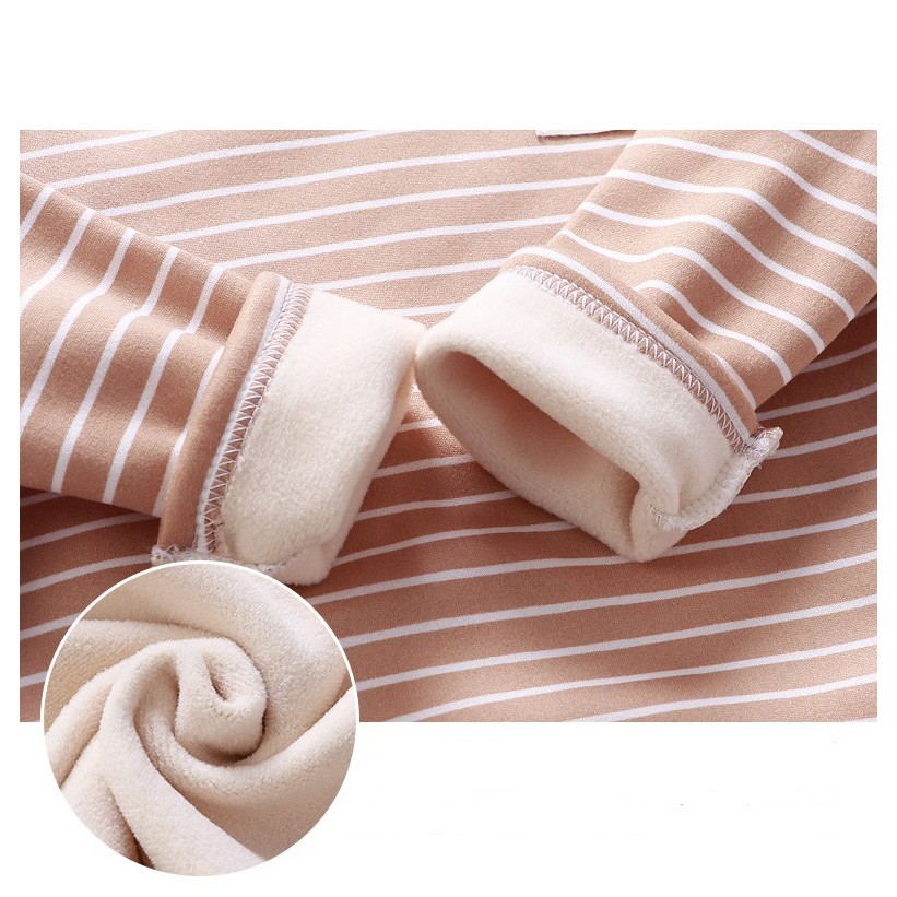 Áo nỉ dài tay, áo cotton thu đông kẻ ngang phong cách Hàn Quốc cho bé trai, gái