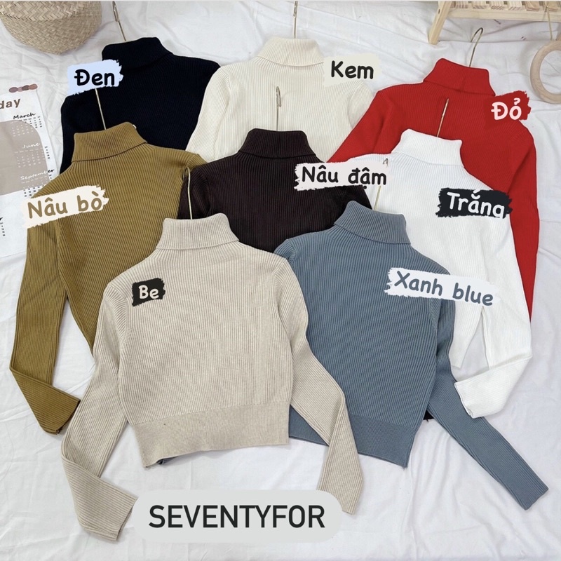 Áo Len Croptop Gân Dài Tay Cổ Lọ Đứng Form - Ảnh chụp sàn/ Hàng QC | BigBuy360 - bigbuy360.vn