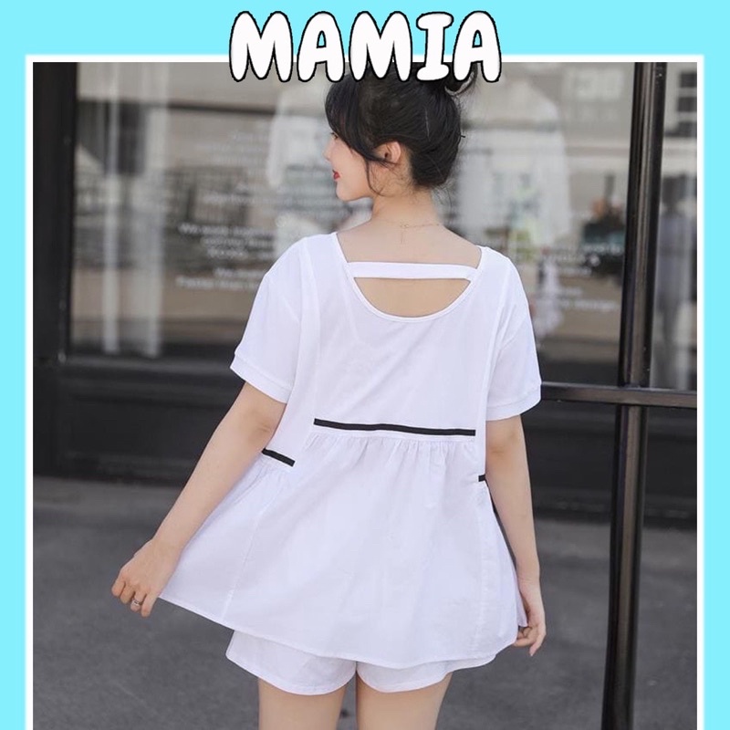 Bộ Đồ Bầu mùa hè kiểu dáng babydoll gam màu đen cực sang