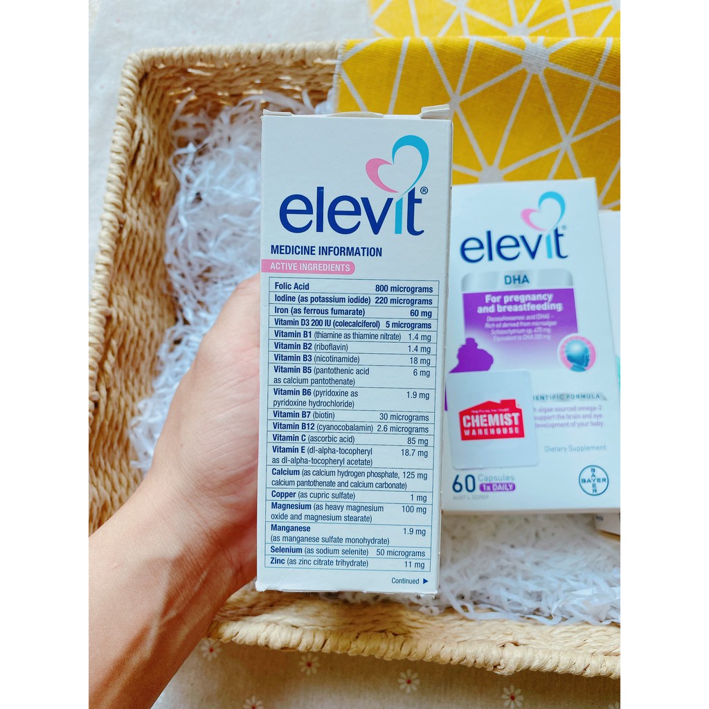 [Tem Chemist] ELEVIT BẦU Úc - Vitamin Tổng Hợp cho bà Bầu 100 viên - Date 2023