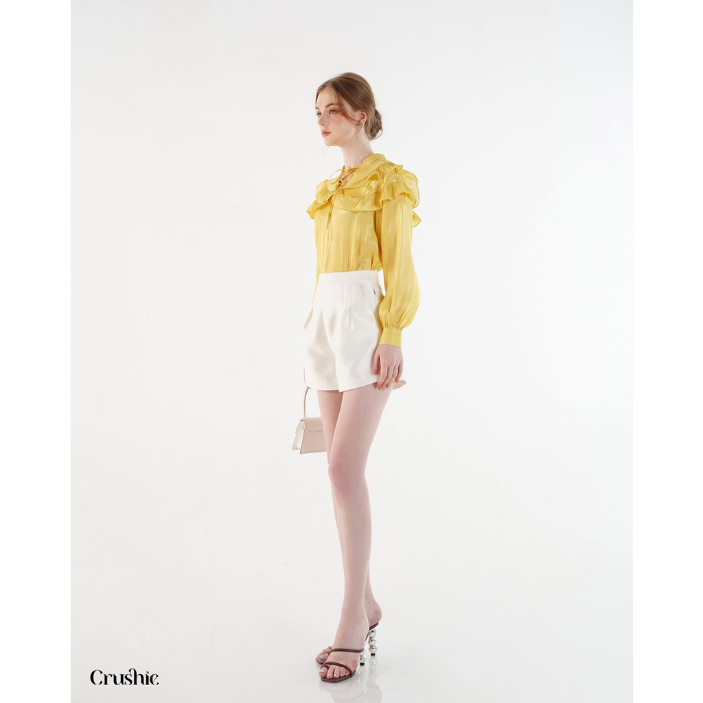 Quần short Crushie dáng suông cạp cao Doris