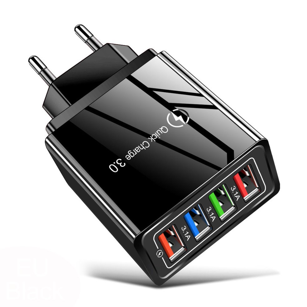 Củ Sạc Nhanh 4 Cổng USB 3A Cho Điện Thoại Di Động