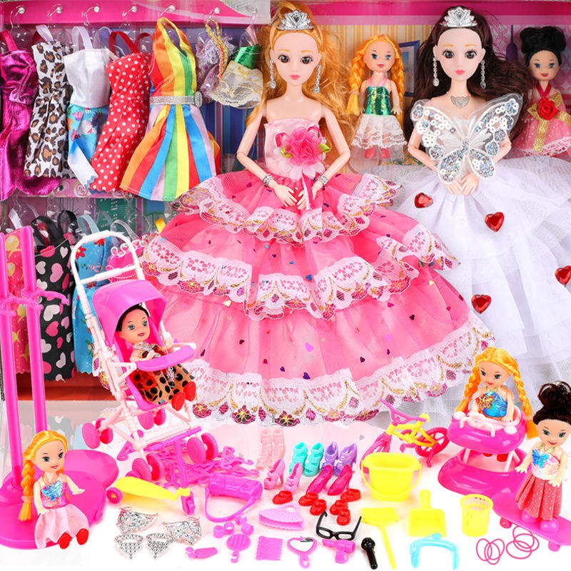 Bộ Đồ Chơi Búp Bê Barbie Xinh Xắn Đáng Yêu Cho Bé Gái