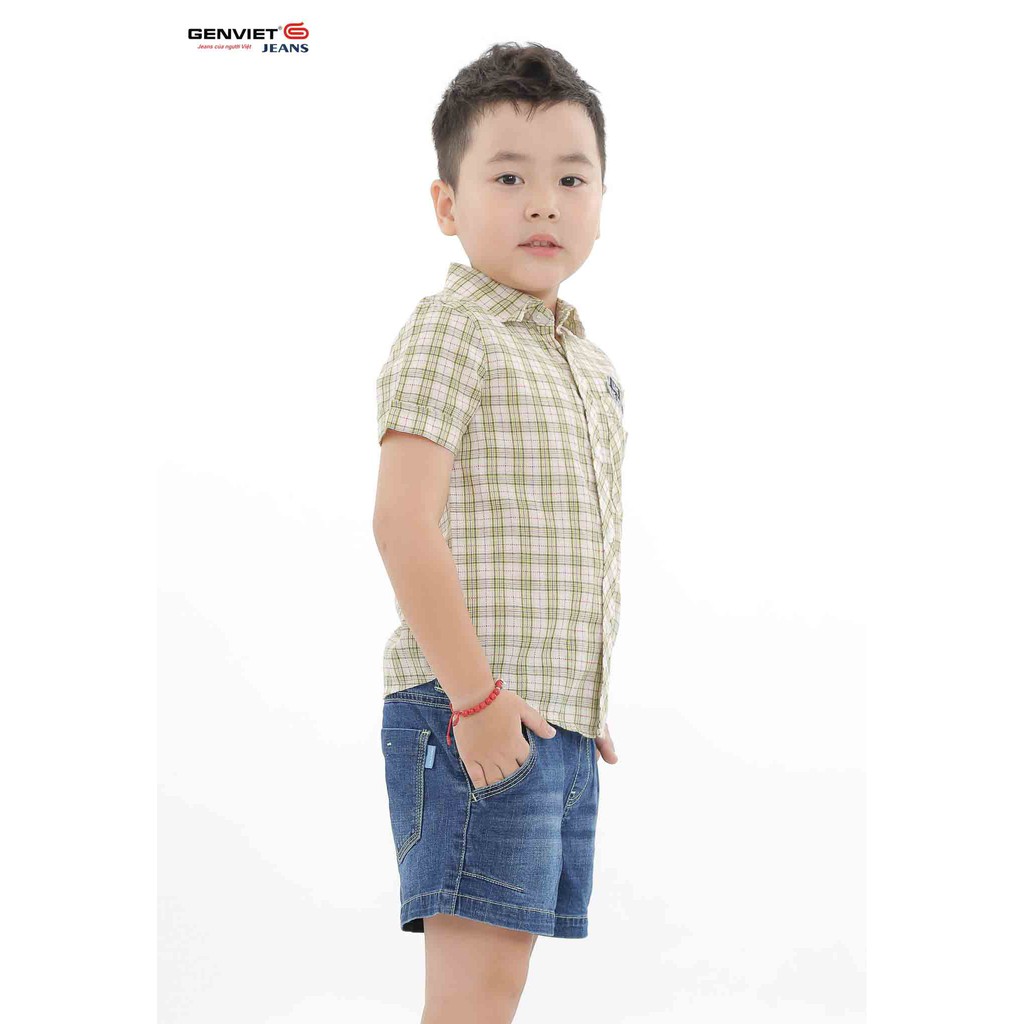 Áo sơ mi Thô bé trai B3321L388 GENVIET KID