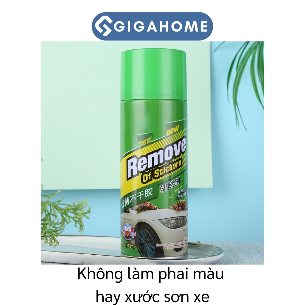 Chai Xịt Tẩy Keo, Nhựa Đường, Băng Dính GIGAHOME Trên Xe Hơi 450ml 9207