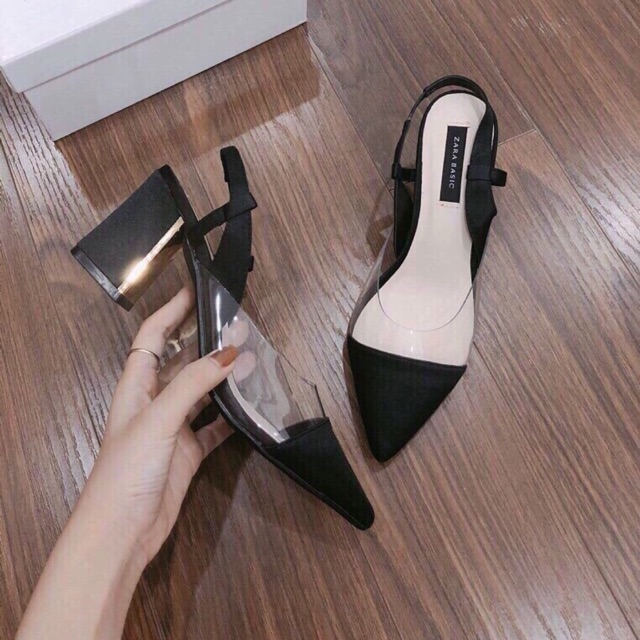 Dép zara quai trong phối lụa