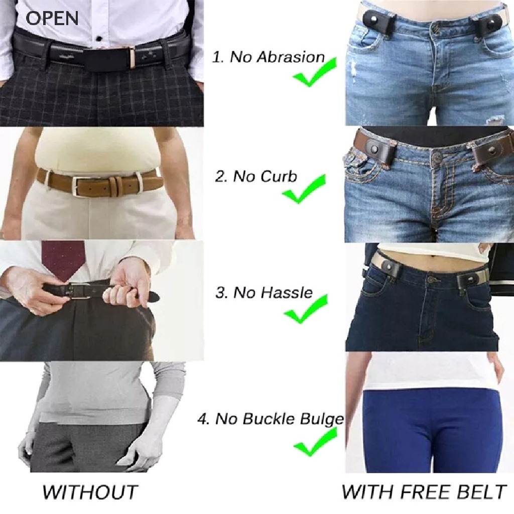 Op Thắt Lưng Unisex Không Khóa Co Giãn Vô Hình Cho Quần Jean No Bulge Hassle Band my