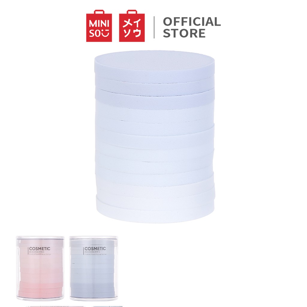 Mút trang điểm hình tròn bộ Miniso 12 cái - Hàng chính hãng