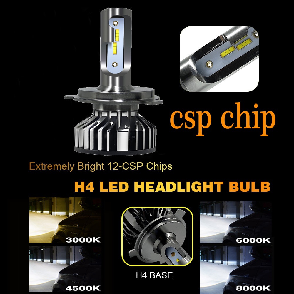 Bóng Đèn Pha Led 20000LM 4500K 8000K 3000K HB3 HB4 9005 9006 H3 H1 H8 H7 H4 H11 H9 9012 110W Chuyên Dụng Cho Xe Hơi