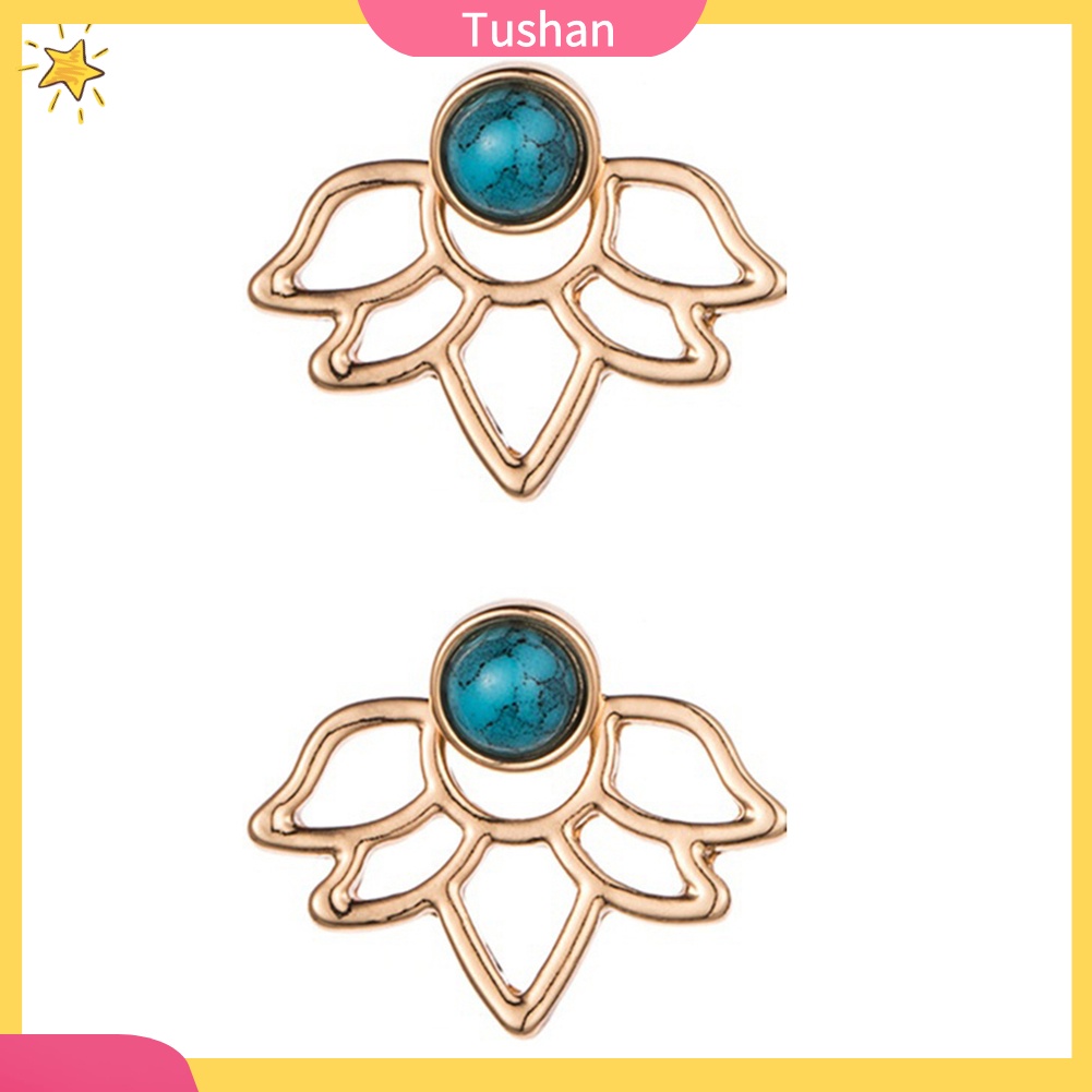 Hoa tai kiểu dáng hoa sen phong cách boho thời trang cho nữ