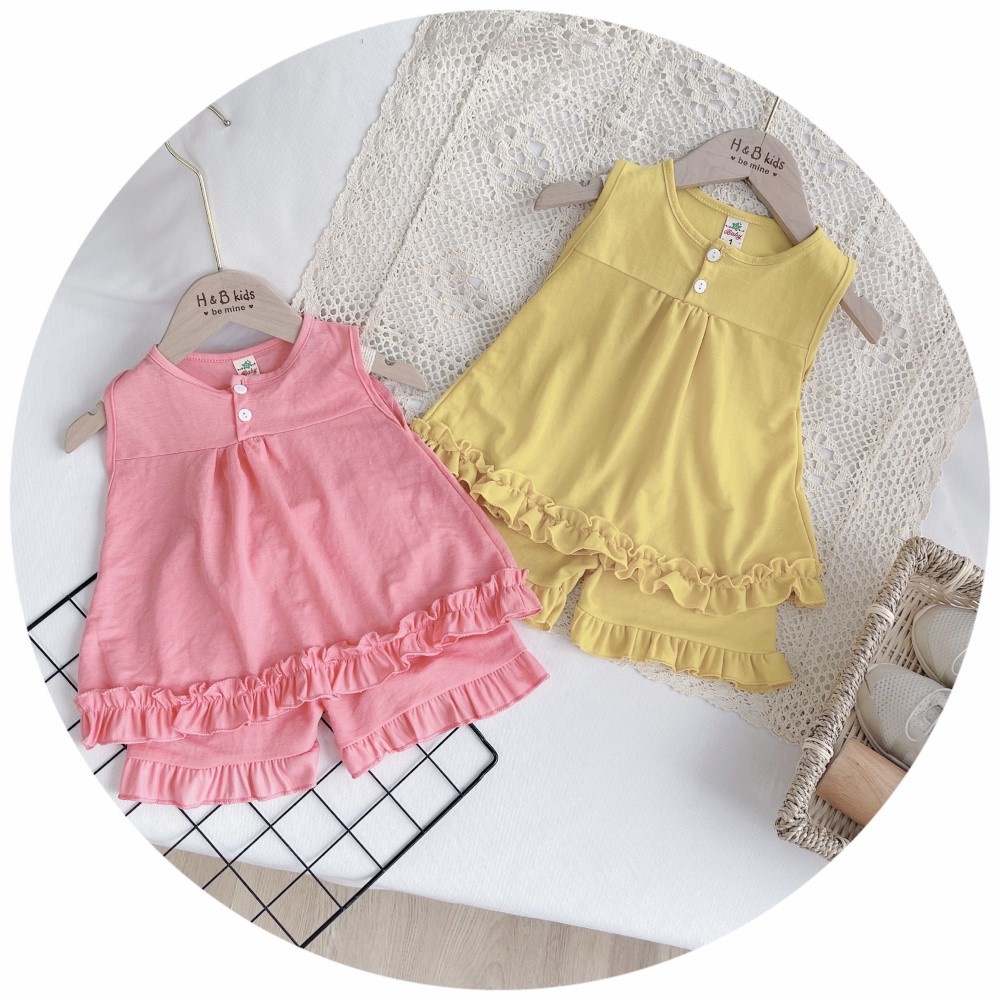 Bộ đũi xinh sịn kiểu dáng baby doll dễ thương cho bé gái mùa hè