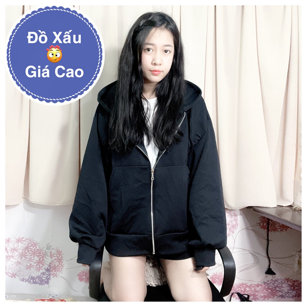 Áo khoác nữ, áo khoác hoodie vải nỉ From Rộng Tay Phồng | BigBuy360 - bigbuy360.vn
