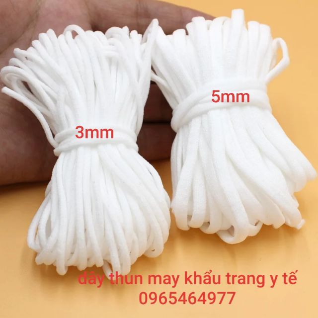 Sét 10m dây thun ống may khẩu trang bản 5li