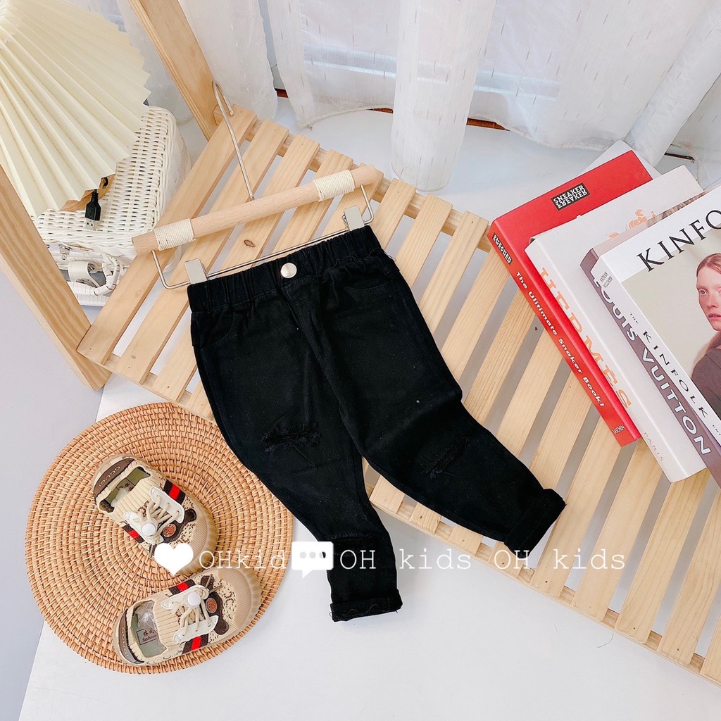 Quần kaki rách phong cách Hàn Quốc  cho bé trai /bé gái QTE01