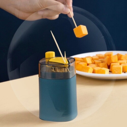 Hộp lọ đựng tăm xỉa răng  Tặng kèm tămthông minh có nút bật tăm tiện lợi dễ dàng sử dụng màu xanh hồng