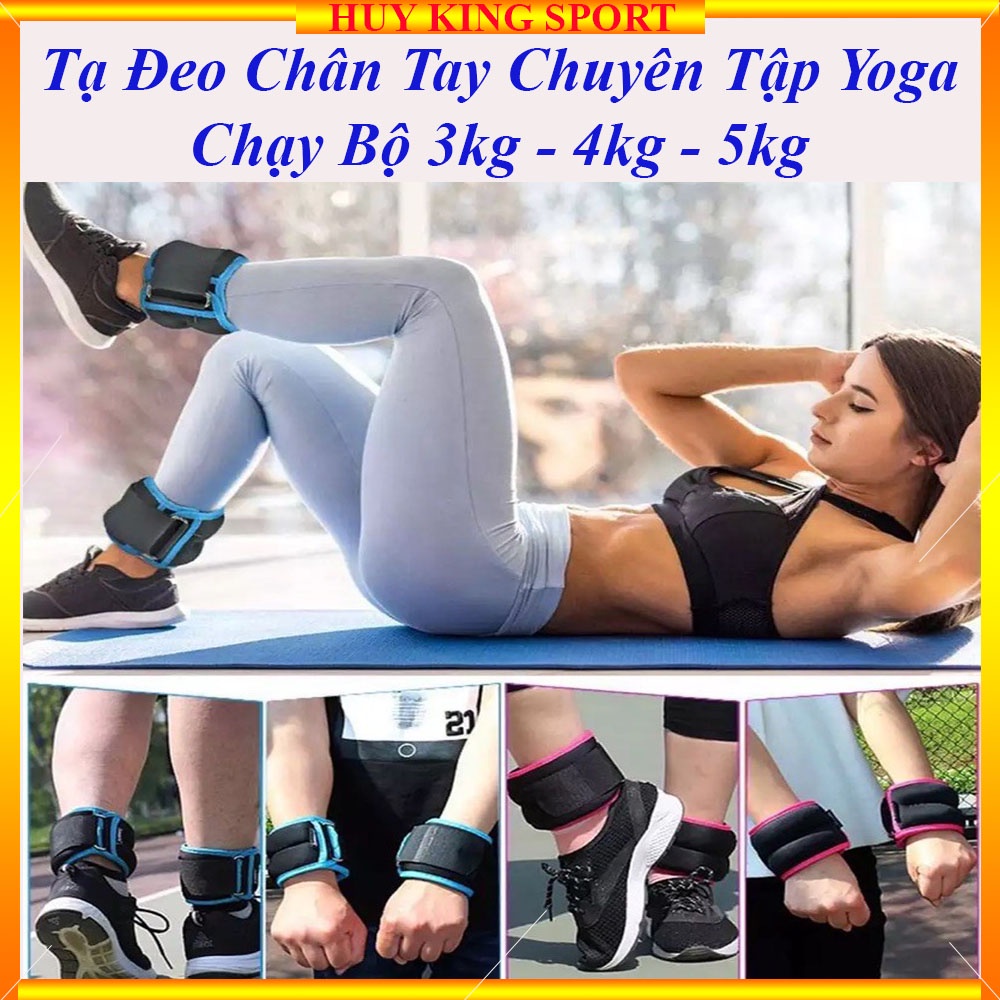 Tạ đeo tay chân chuyên chạy bộ, tập Yoga, 3kg - 4kg - 5kg( 2 bên), Vải Thun Mát Thấm Mồ Hôi