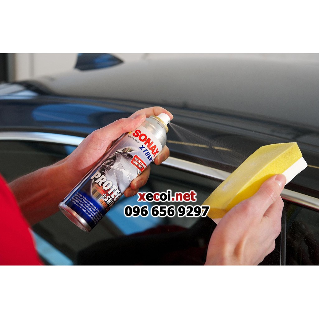 Nano polymer phủ bóng sơn, hiệu ứng lá sen chống bám nước Sonax xtreme Protect & Shine