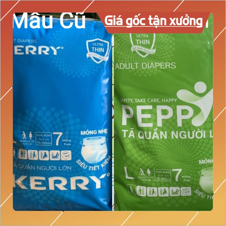 Combo 10 Bịch Bỉm Quần Người Già, Phụ Nữ Đi sinh Kerry Thấm Hút Siêu Tốt, Siêu Tiết Kiệm (M 8 Miếng, L 7 Miếng)