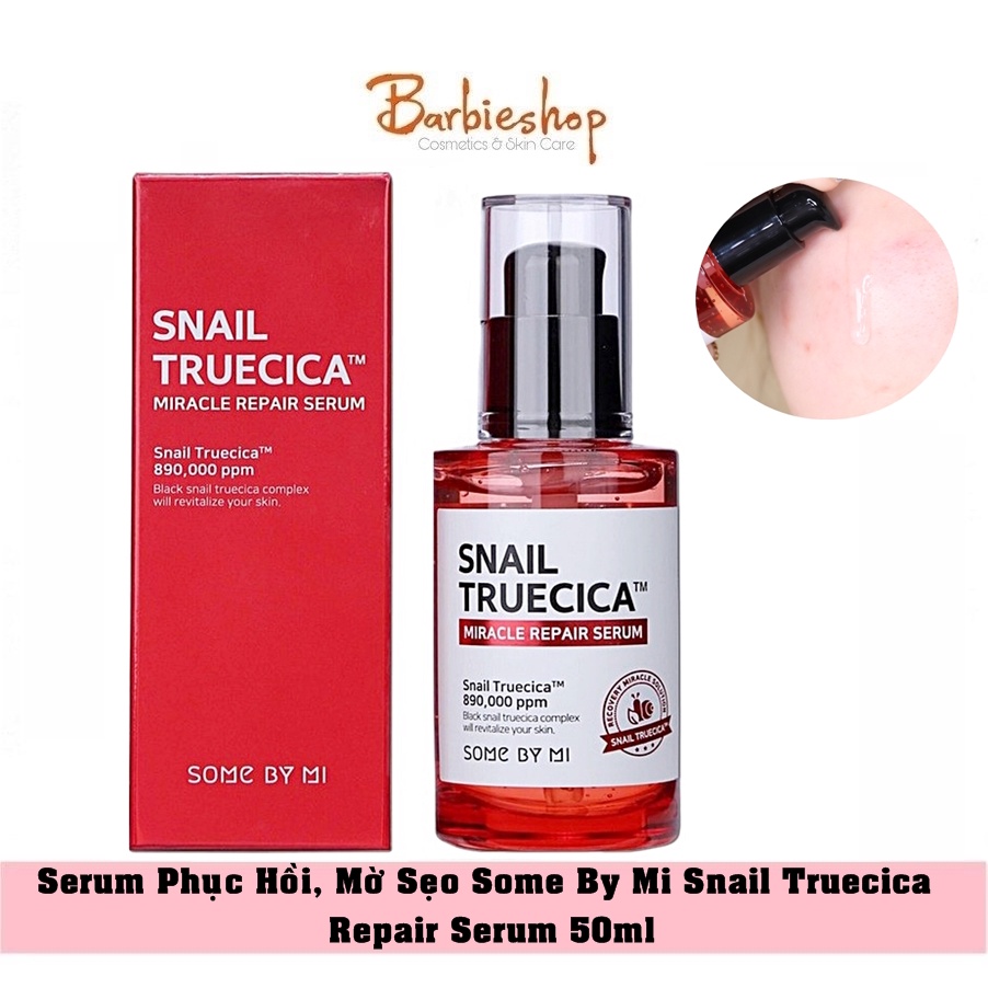 Serum tinh chất Snail Truecica Some By Mi Miracle Repair 50ml màu đỏ - tinh chất ốc sên