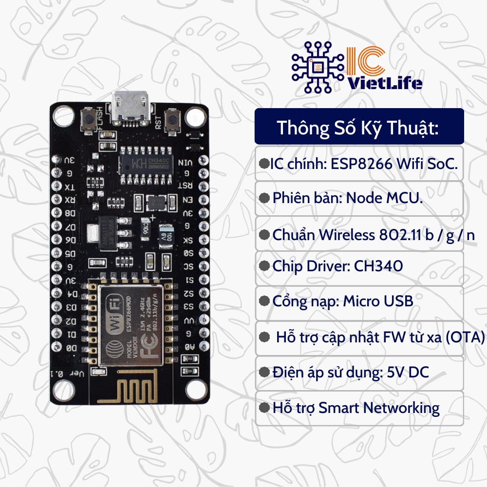 Mua Module thu phát Wifi Plus (WiFi+) V3.0 ESP8266 NodeMCU Lua CH340 ...