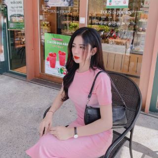 Đầm váy body thun gân trơn