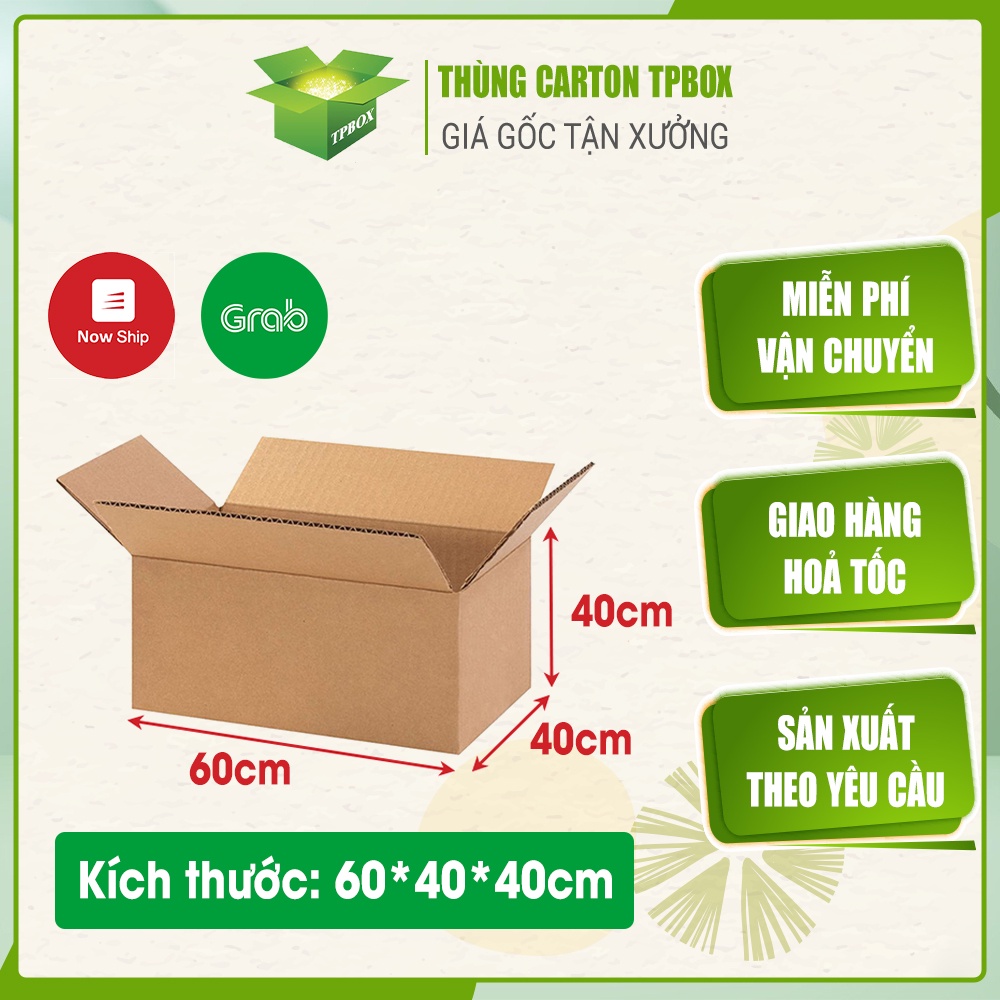 Thùng carton size 60x40x40cm loại 5 lớp - thùng vận chuyển nhà HT