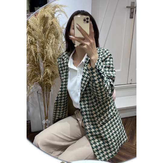 Áo blazer 2 lớp hàng thiết kế Huien Design hoạ tiết zic zắc điểm nhấn thời trang, sành điệu | BigBuy360 - bigbuy360.vn