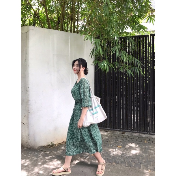 Doris Dress ( váy hoa nhí 2 màu xanh, đỏ)