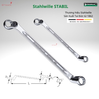 Cờ lê hai đầu tròng bản dài stahlwille stabil® 20 4104 offset góc 75°- sản xuất tại đức