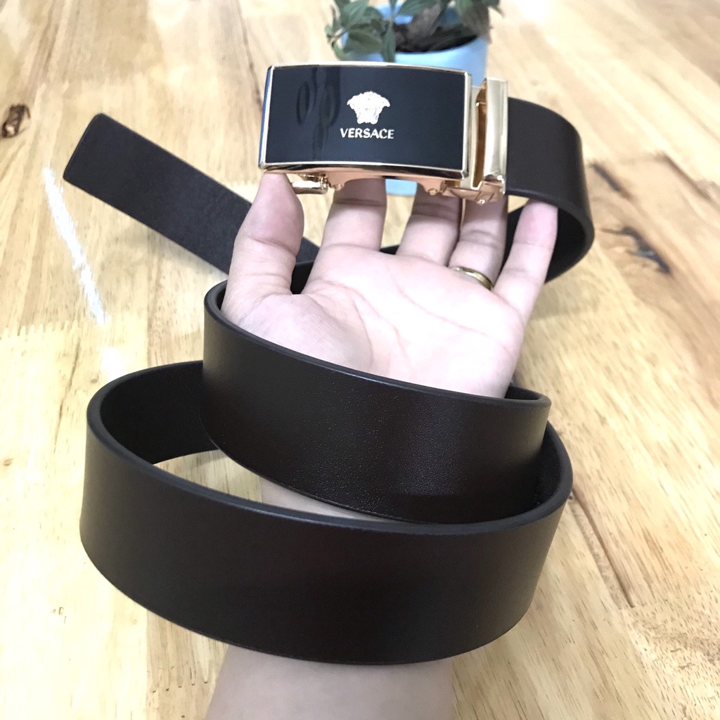 Thắt Lưng Da Nam Khóa Tự Động Cao Cấp Dây Nịt Nam Da Bò 100%( Đen+ Nâu)