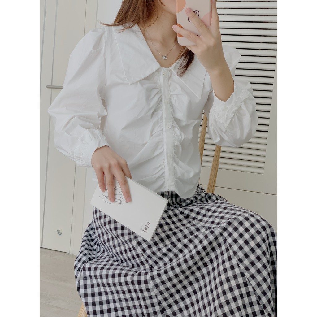 áo sơ mi cổ tim ngực rúm SA434 1994closet