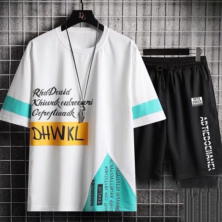 Áo Thun Tay Ngắn Cổ Tròn Dáng Rộng In Họa Tiết Phong Cách Hàn Quốc Thời Trang Mùa Hè Cho Nam size M-5XL