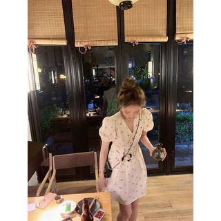 ĐẦM XÔ CHERRY CỔ V VIỀN REN 😍