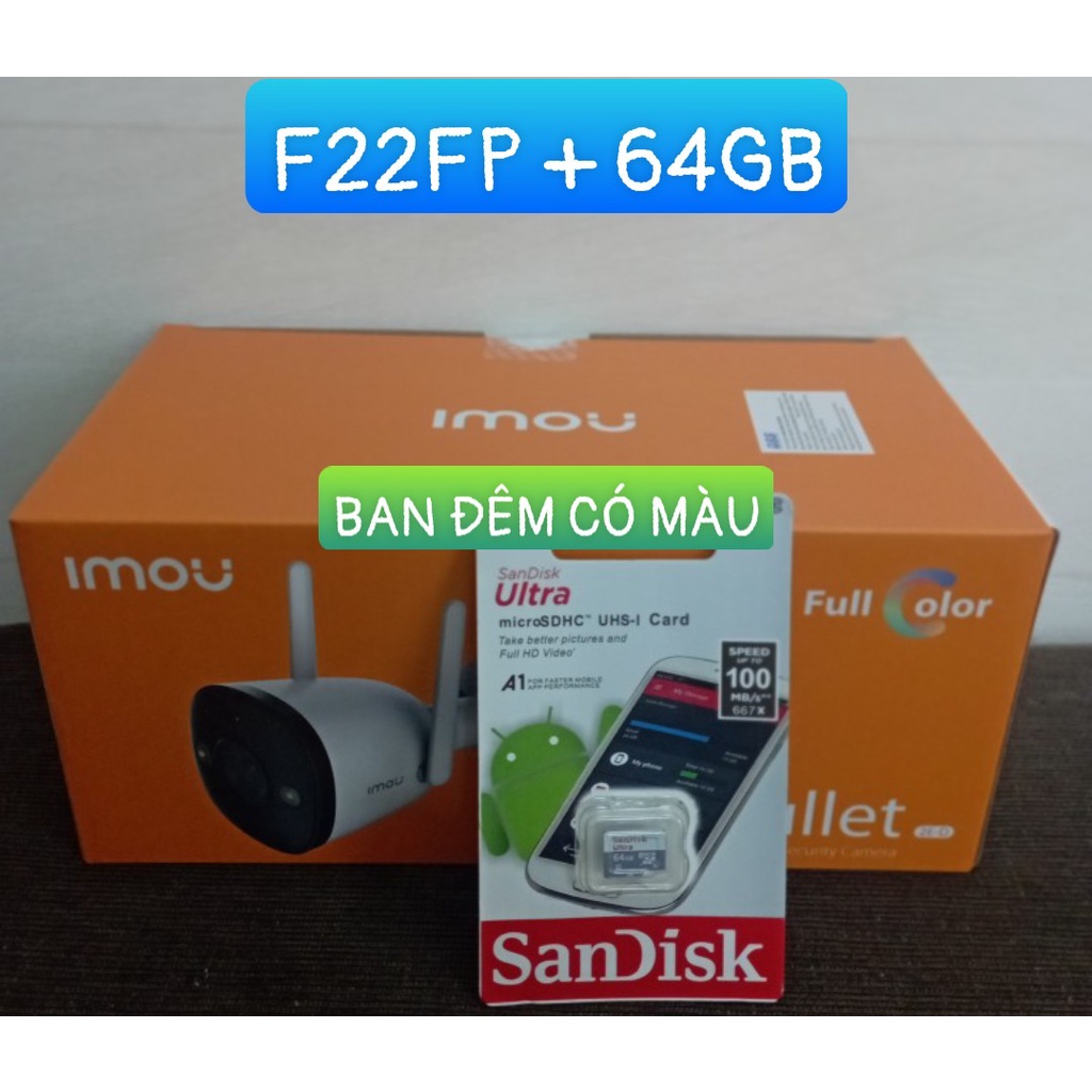 Camera IP WIFI imou F22FP 2.0MP Ban đêm có màu, ngoài trời chống nước, Chính hãng 100%