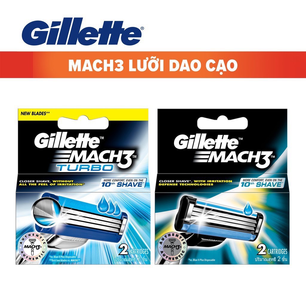 Lưỡi Gillette Mach3 vỉ 2 lưỡi