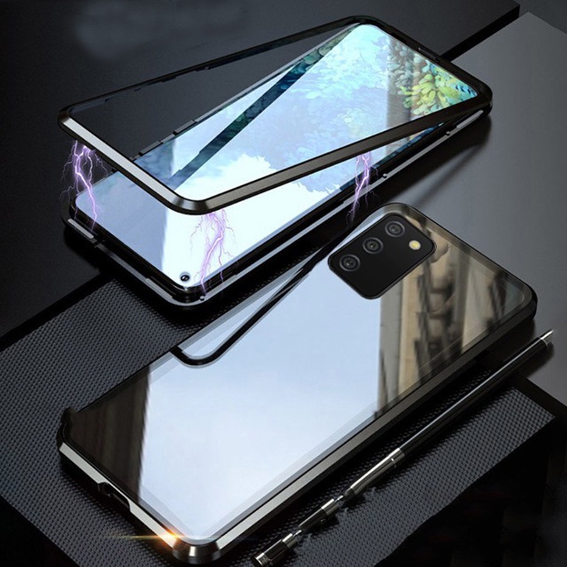 360° Toàn Bộ Ốp Điện Thoại Kính Cường Lực Hai Mặt Nắp Lật Kim Loại Cho Samsung Galaxy S22 S21 FE Plus Ultra 5G Note 20 S22Ultra S21Ultra