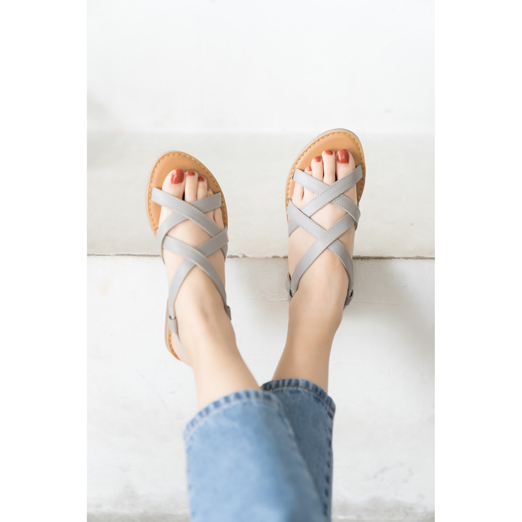 Giày sandal da bò quai chéo - THENYSMILE - Dumbo