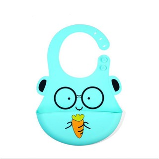 Yếm Silicon Ăn Dặm Hình Thú Mềm Có máng Cho Bé
