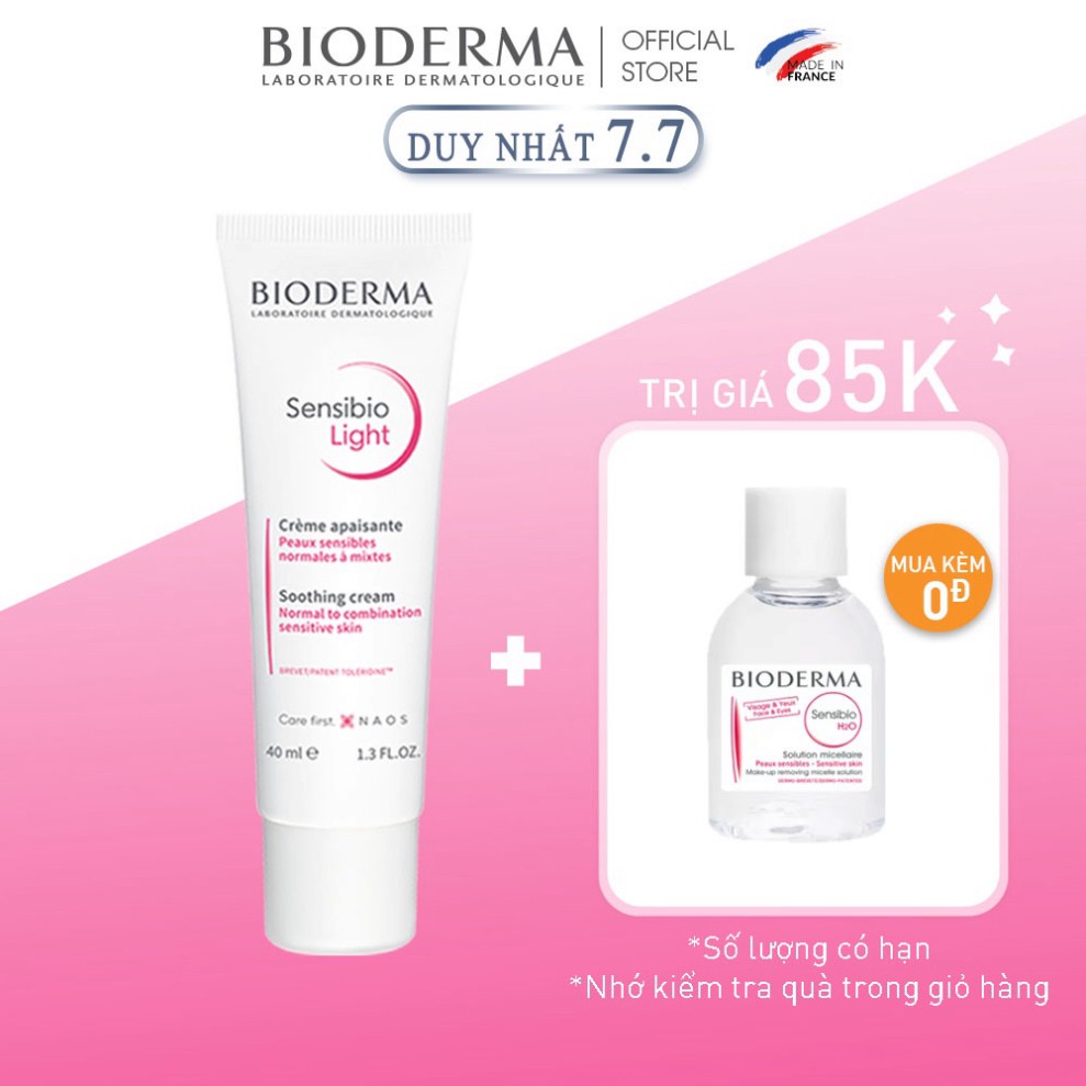 Kem dưỡng ẩm làm dịu da Bioderma Sensibio Light - 40ml mã 3106